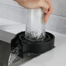 Two-piece Kitchen Sink Faucet Cup Flusher, Automatic Sink Flusher, Sink Sprayer With Kitchen Sink Hose, The Perfect Kitchen Sink Accessory To Upg (Option: Black)